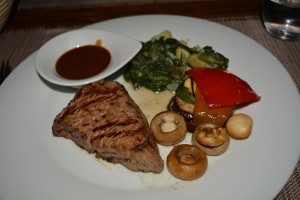 Steak and Vegetables at Le Meridien in Split