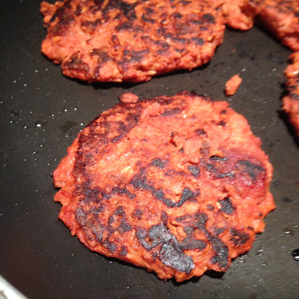 Beet burgers almost ready to be plated!