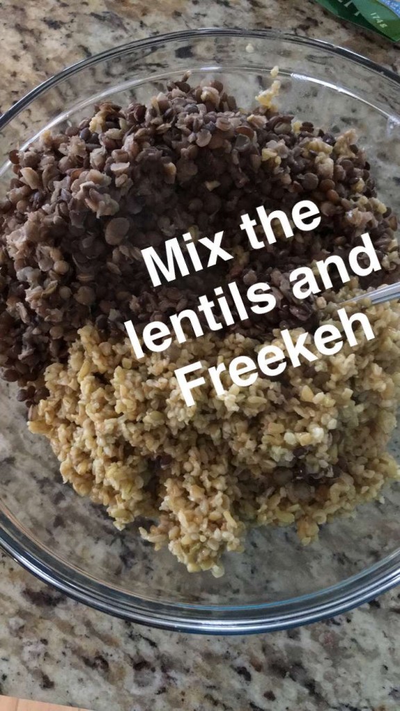 lentils and freekeh