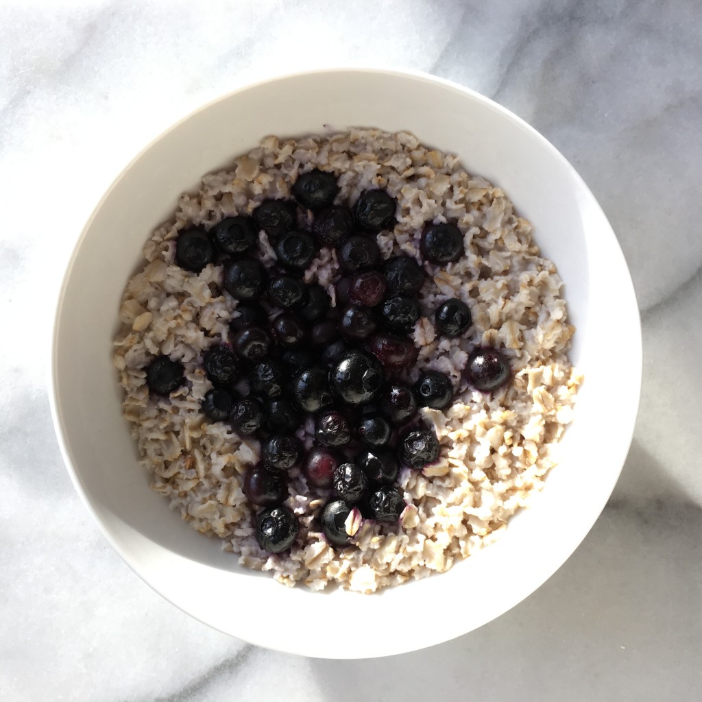 Add the egg whites to the blueberry oat mixture and microwave for an additional 1.5-2 minutes